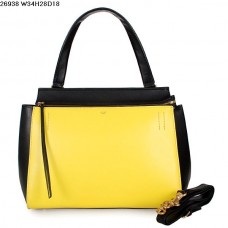 Geantă Celine EDGE din piele de vițel, galben-lămâie/negru 26938