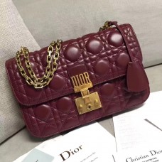Geantă Dior Dioraddict Flap din piele de miel Bordeaux