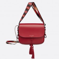 Geantă Dior Diorodeo Flap din piele de vițel roșie