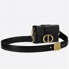 Geantă Dior 30 Montaigne Box din piele de miel neagră