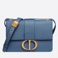Geantă Dior 30 Montaigne din piele de vițel granulată albastră din denim
