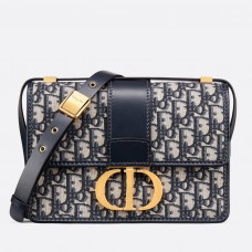Geantă Dior 30 Montaigne din pânză jacquard oblică albastră