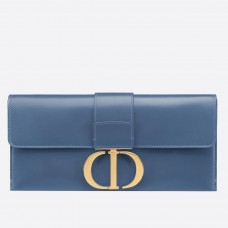 Geantă de mână Dior 30 Montaigne din piele de vițel albastră, model denim Geantă de mână Dior 30 Montaigne din piele de vițel albastră, model denim
