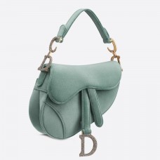 Geantă Dior Mini Saddle din catifea verde marin Geantă Dior Mini Saddle din catifea verde marin