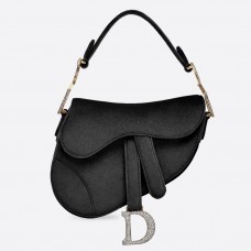Geantă Dior Mini Saddle din catifea neagră Geantă Dior Mini Saddle din catifea neagră