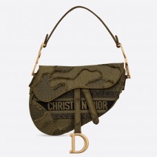 Geantă Dior Saddle din pânză verde camuflaj Geantă Dior Saddle din pânză verde camuflaj