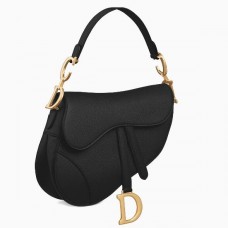Geantă Dior Saddle din piele de vițel granulată neagră