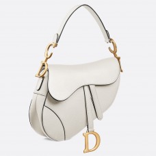 Geantă Dior Saddle din piele de vițel granulată albă Geantă Dior Saddle din piele de vițel granulată albă