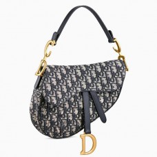 Geantă Dior Saddle din pânză jacquard oblică albastră Geantă Dior Saddle din pânză jacquard oblică albastră