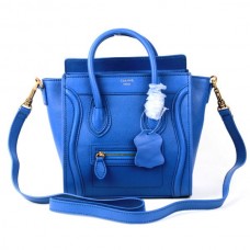 Genți Celine Small Luggage Tote din piele albastră Genți Celine Small Luggage Tote din piele albastră