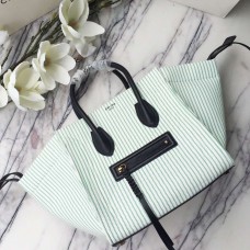 Geantă Celine Phantom medie în dungi textile verde Geantă Celine Phantom medie în dungi textile verde