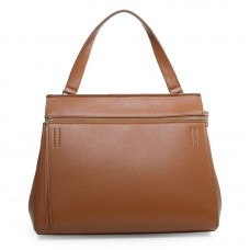 Geantă Celine EDGE Original din piele, culoare cafea deschisă, 3405