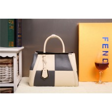 Geantă Fendi 2Jours din piele de vițel multicoloră bej/neagră F168