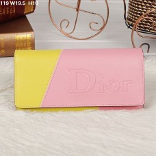 Portofel Christian Dior multicolor roz/galben cu clapă 119 Portofel Christian Dior multicolor roz/galben cu clapă 119