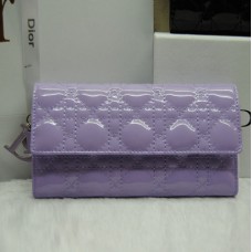 Portofel Dior CD086 Lavandă în piele lăcuită Portofel Dior CD086 Lavandă în piele lăcuită