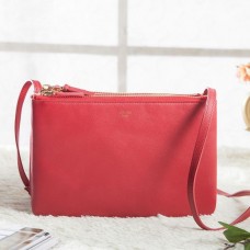 Geantă Celine Trio Crossbody Mică din Piele de Vițel Roșie Geantă Celine Trio Crossbody Mică din Piele de Vițel Roșie