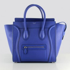 Geantă Celine Large Luggage Tote din piele albastru neon