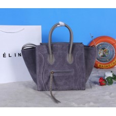 Genți Celine Boston din piele întoarsă gri închis